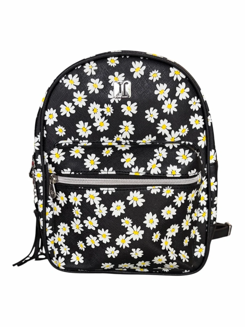 Justice Black Daisy Print Kids Backpack